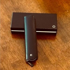 Montblanc pen pouch black leather goods